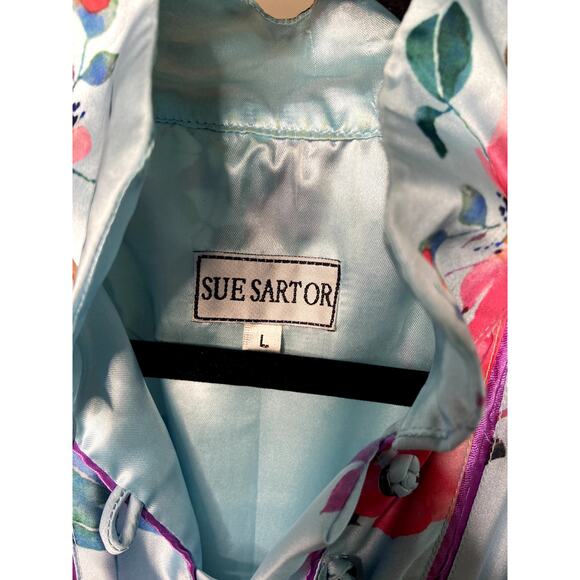 Sue Sartor Hamilton Kaftan Dress in Silk Satin size L large - Picture 2 of 3